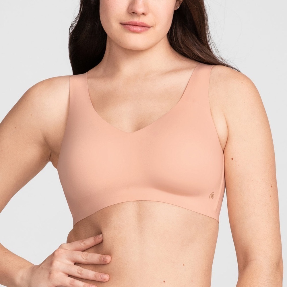 Honeylove V Neck Bra Rose Pink Size 1X 40C 40D Wireless EUC (Pads Missing)
